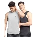 Men's Pack of 2 Innerwear Solid Round Neck Sleeveless Side Cut Vest Sando for Boy's - Regular Fit