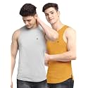 Men's Pack of 2 Innerwear Solid Round Neck Sleeveless Side Cut Vest Sando for Boy's - Regular Fit