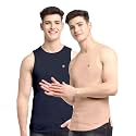 Men's Pack of 2 Innerwear Solid Round Neck Sleeveless Side Cut Vest Sando for Boy's - Regular Fit