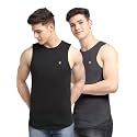Men's Pack of 2 Innerwear Solid Round Neck Sleeveless Side Cut Vest Sando for Boy's - Regular Fit