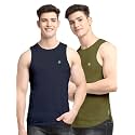 Men's Pack of 2 Innerwear Solid Round Neck Sleeveless Side Cut Vest Sando for Boy's - Regular Fit