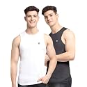 Men's Pack of 2 Innerwear Solid Round Neck Sleeveless Side Cut Vest Sando for Boy's - Regular Fit