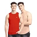 Men's Pack of 2 Innerwear Solid Round Neck Sleeveless Side Cut Vest Sando for Boy's - Regular Fit