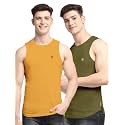Men's Pack of 2 Innerwear Solid Round Neck Sleeveless Side Cut Vest Sando for Boy's - Regular Fit