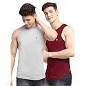 Men's Pack of 2 Innerwear Solid Round Neck Sleeveless Side Cut Vest Sando for Boy's - Regular Fit