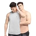 Men's Pack of 2 Innerwear Solid Round Neck Sleeveless Side Cut Vest Sando for Boy's - Regular Fit