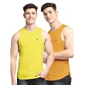 Men's Pack of 2 Innerwear Solid Round Neck Sleeveless Side Cut Vest Sando for Boy's - Regular Fit