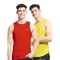 Men's Pack of 2 Innerwear Solid Round Neck Sleeveless Side Cut Vest Sando for Boy's - Regular Fit