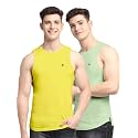 Men's Pack of 2 Innerwear Solid Round Neck Sleeveless Side Cut Vest Sando for Boy's - Regular Fit
