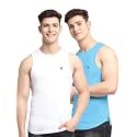 Men's Pack of 2 Innerwear Solid Round Neck Sleeveless Side Cut Vest Sando for Boy's - Regular Fit