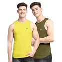 Men's Pack of 2 Innerwear Solid Round Neck Sleeveless Side Cut Vest Sando for Boy's - Regular Fit