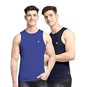 Men's Pack of 2 Innerwear Solid Round Neck Sleeveless Side Cut Vest Sando for Boy's - Regular Fit