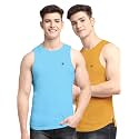 Men's Pack of 2 Innerwear Solid Round Neck Sleeveless Side Cut Vest Sando for Boy's - Regular Fit