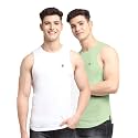 Men's Pack of 2 Innerwear Solid Round Neck Sleeveless Side Cut Vest Sando for Boy's - Regular Fit