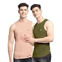 Men's Pack of 2 Innerwear Solid Round Neck Sleeveless Side Cut Vest Sando for Boy's - Regular Fit