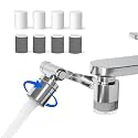 Frizzlife Water Filter for Sink Faucet Extender Aerator, NSF/ANSI 372, 1440° Rotating Swivel, 9pcs Filter Reduce 99% Chlorine, 3 Modes Spray Attachment Faucet Filter for kitchen/Bathroom Sink, FF1440