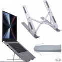 Frodiox Aluminum 6 Adjustable Foldable Portable Laptop Stand Desktop Tablet Stand FR15 Aluminium Rotatable Laptop Stand with Adjustable Height Compatible with Universal Laptops