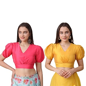 Frolic Rolic Premium Silk V-Neck Blouse Readymade