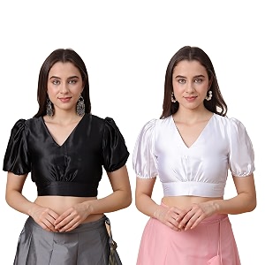 Frolic Rolic Premium Silk V-Neck Blouse Readymade