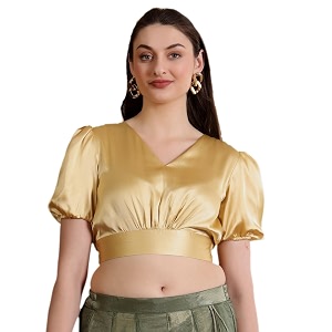 Frolic Rolic Premium Silk V-Neck Blouse Readymade