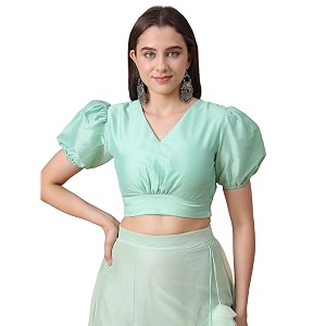 Frolic Rolic Premium Silk V-Neck Blouse Readymade
