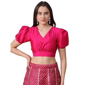 Frolic Rolic Premium Silk V-Neck Blouse Readymade