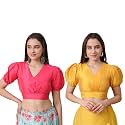 Frolic Rolic Premium Silk V-Neck Blouse Readymade