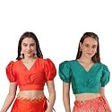 Frolic Rolic Premium Silk V-Neck Blouse Readymade