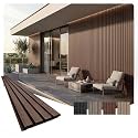 From Plain to Beautiful in Hours WPC Exterior Wall Slat Panels Waterproof Outdoor Composite Siding Cladding 114 in x 8.62 in 204.9 Sq.Ft Ipe 30 Pack