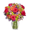 From You Flowers Strawberry Sundae Bouquet in Glass Vase - Fresh Pink Roses & Mini Roses Delivered for Birthday & Anniversary