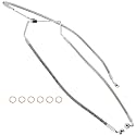 Front NO ABS Brake Line +6" Extension for Harley 16" Handlebars, Chrome