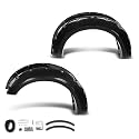 Front &amp; Rear Pocket Rivet Fender Flares Paintable Compatible with Ford F250 F350 Super Duty 2017 2018 2019 2020, Not Fit Dually Models Black