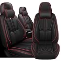 Front Car Seat Covers for Chevy Camaro 2016-2024,Black&amp;Red Line Luxury