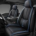 Front Seat Covers for Toyota Tacoma 1995-2024,Leather Car Seat Cover,Soft Interior Accessories Seat Cushion Cover,Waterproof Automobile Seat Protectors for Tacoma(Black Blue,Standard)