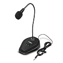 FRONTECH Flexible 3.5mm Jack Microphone for PC Desktop, Mic for Gaming | Plug & Play | On/Off Switch | Adjustable Mic Boom & Wide Angle Coverage | Noice Rejection | 1 Year Warranty (Black)