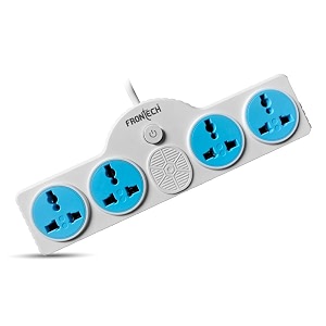 frontech power connector  4 universal sockets  250v-10a  15 meter cable 1 soft touch switch led indicator - equal power distribution 3547- multicolor