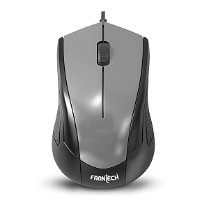 frontech premium 3-button usb wired mouse  1000 dpi optical sensor  plug amp play  compatible with pclaptoptablet  1-year warranty ms-0064 - grey