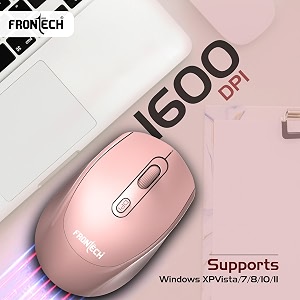 frontech wireless mouse ms-0040  usb 20 interface  24ghz connectivity  1600 dpi resolution  lightweight design pink