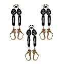 Frontline RPW062R 6' Web Twin Leg SRL with Steel Rebar Hooks | Lightweight &amp; Compact | Durable Housing | Quick-Action Braking | 310 lbs Capacity | Meets ANSI &amp; OSHA Standards | (3 Pack)