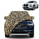 Fronx 100% Waterproof Car Cover | Dustproof Sun Protection Cover | Soft Cotton Lining | Triple Stitched | Mirror Pocket | Antenna Pocket | All Weather Body Cover (Army)