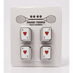 tennis vibration dampeners shock absorbers performance accessory gift customize cute fun ace of hearts design 4-pack