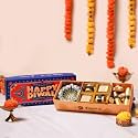 Frostick Diwali Hamper Set | Combo Of Chocolates With Handmade Diya and Handmade Chocolate bars, Paralines and Assorted Flavour Chocolates