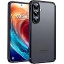 Frosty Case for Samsung Galaxy S25 5G | Shockproof Armor, Anti-Scratch Hard PC Back, Soft TPU Bumper, Camera Lens Protection, Wireless Charging Compatible | Translucent Matte Back Black