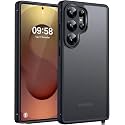 Frosty Case for Samsung Galaxy S26 Ultra 5G | Shockproof Armor, Anti-Scratch Hard PC Back, Soft TPU Bumper, Camera Lens Protection, Wireless Charging Compatible | Translucent Matte Back Black