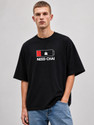 FROTYFIVE Printed Men Round Neck Black T-Shirt