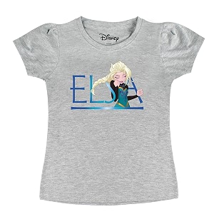 Frozen Girls Round Neck Puff Sleeve T-Shirt