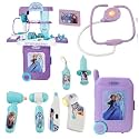 Frozen Theme Doctor Set for Kids - Elsa & Anna Portable Medical Trolley Playset with Lights - Educational First Aid Kit Toy for Girls 3+ Years