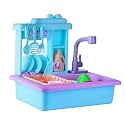 Frozen Theme Kitchen Toy Set for Girls - Realistic Sink with Running Water, Electric Faucet, 22 Pcs Utensils &amp; Accessories, Pretend Play Cooking &amp; Baking Set for Kids Age 3+ (Turkish Blue)