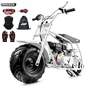 FRP GMB100 Plus Mini Dirt Bike Complete Starter Bundle, 99 CC Gas Powered 4 Stroke 3HP, Off Road Mini Bikes for Teens and Adult, Trail Bike Up to 28 Mph, Weight Support Up to 220 LBS （White）
