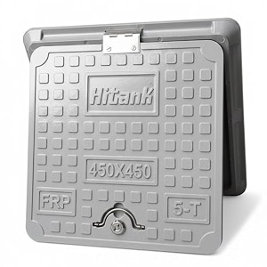 frp manhole cover  chamber cover  capacity - 5 tons  colour - grey  frame size-181834 inches - 450450 mm with lock amp hinges